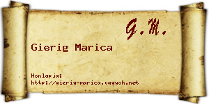 Gierig Marica névjegykártya